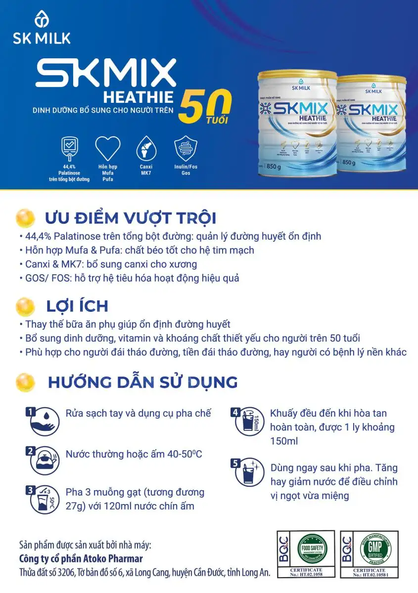 Thông Tin Sản Phẩm Sữa Bột Skmix Heathie - Sk Milk - 1Mall.vn