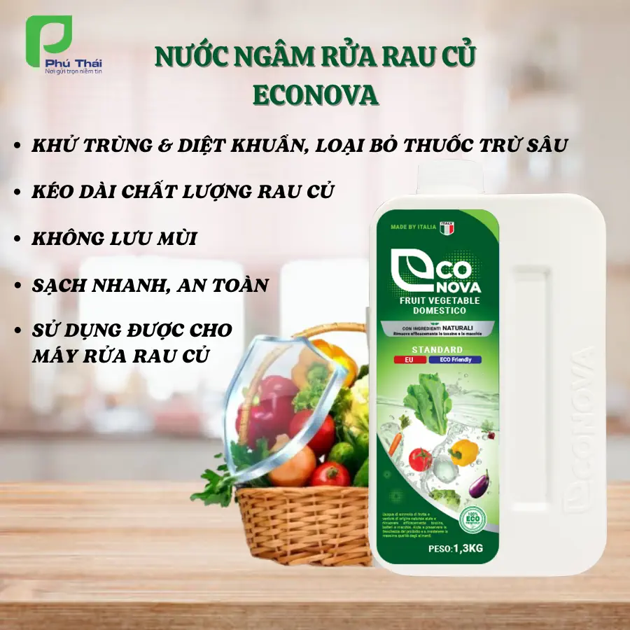 Ưu điểm Nước Ngâm Rửa Rau Củ Quả Econova Fruit Vegetable Domestico - 1Mall.vn