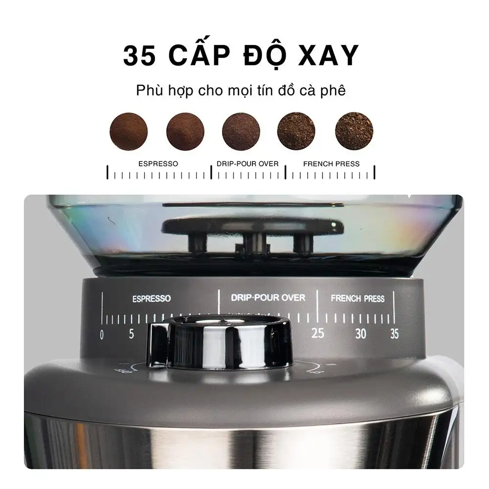 35 Cấp độ Xay Của Máy Xay Cà Phê Hạt Gia đình Kuchen Ku Cg279 - 1Mall.vn