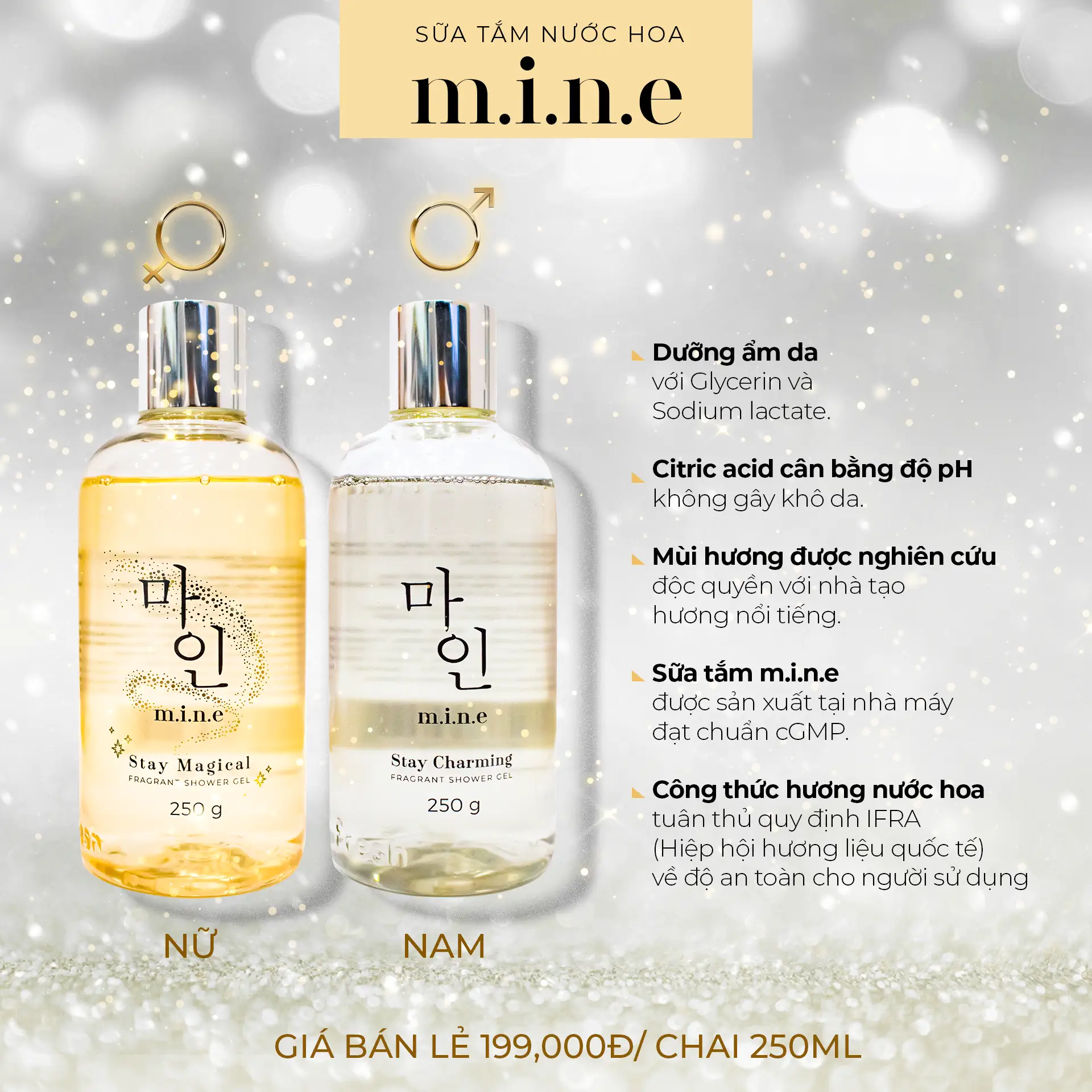Ưu điểm Gel Tắm Hương Nước Hoa Mine 250g - Stay Charming Fragrant Shower Gel - 1Mall.vn